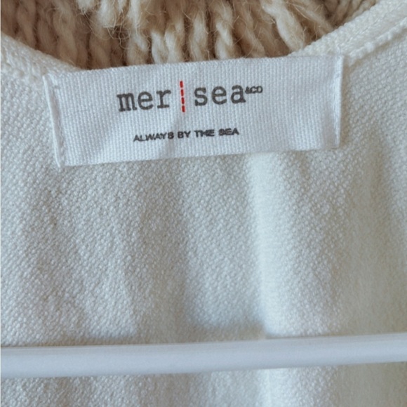 Mersea Classic Travel Wrap Fringe Shawl Striped Nautical One Size Cream - Picture 3 of 4